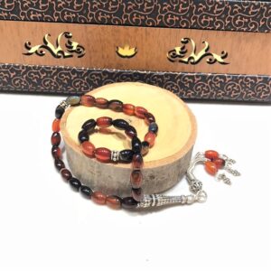 Akik Taşlı Gümüş Tesbih MY102341