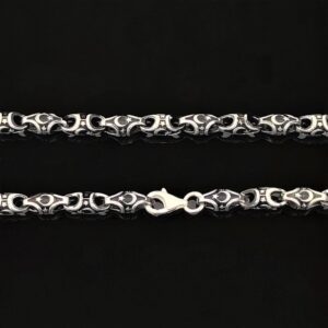 Ay Yıldız Desenli Otantik Erkek Gümüş Zincir MY102538