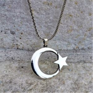 Ay Yıldız Erkek Gümüş Kolye MY102392