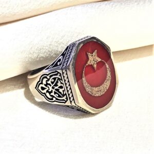 Teşkilat Ay Yıldız Erkek Gümüş Yüzük MY102218