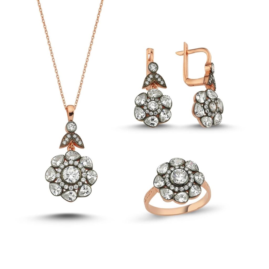 Elmas Efektli Gümüş Set MY101911