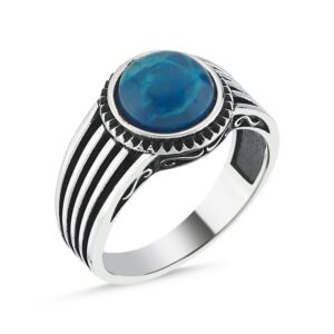 Firuze Taşlı Erkek Gümüş Yüzük MY101809