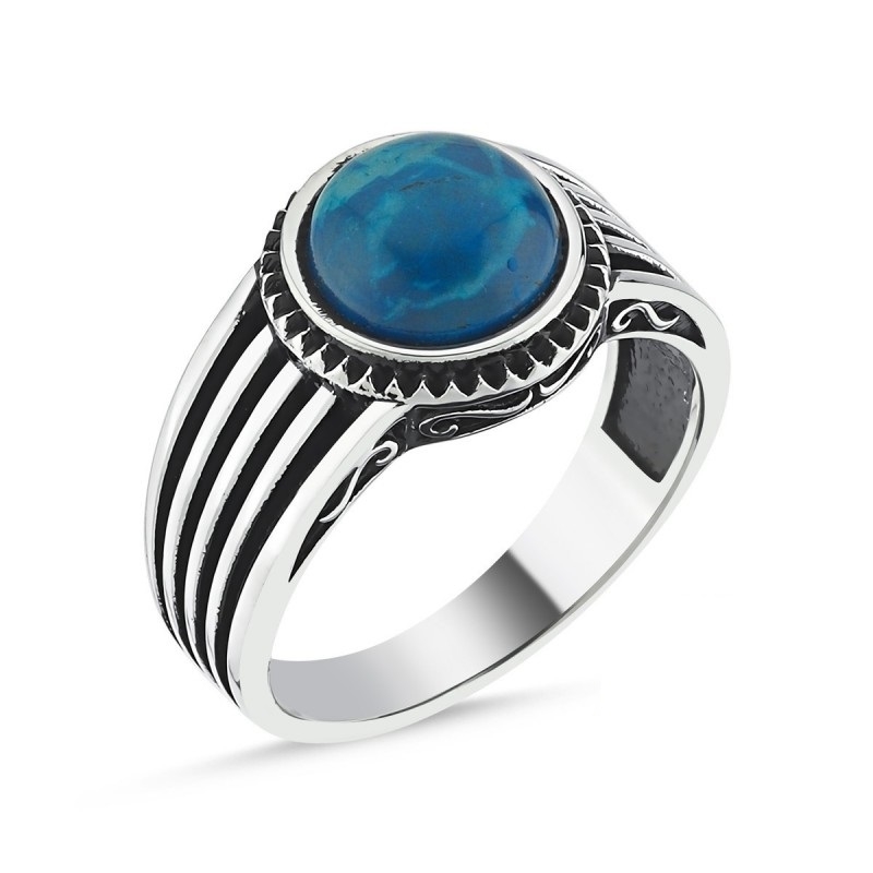Firuze Taşlı Erkek Gümüş Yüzük MY101809