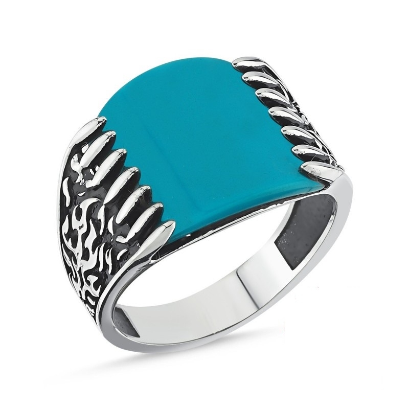 Firuze Taşlı Erkek Gümüş Yüzük MY101816