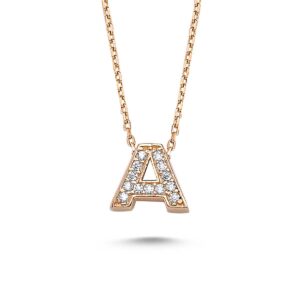 Zirkon Taşlı Gümüş Harfler Kolye MY100127