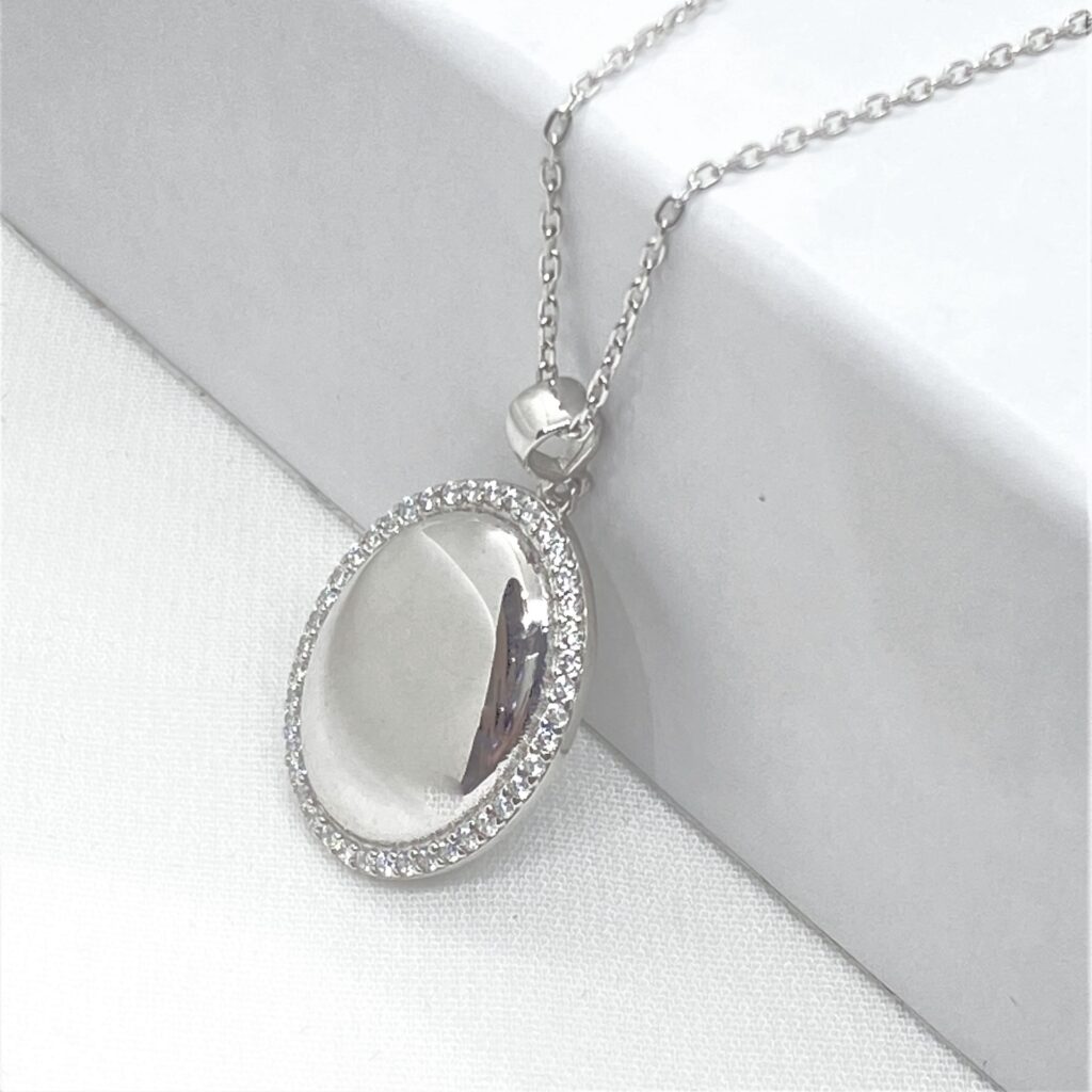 Oval Gümüş Kolye MY102510