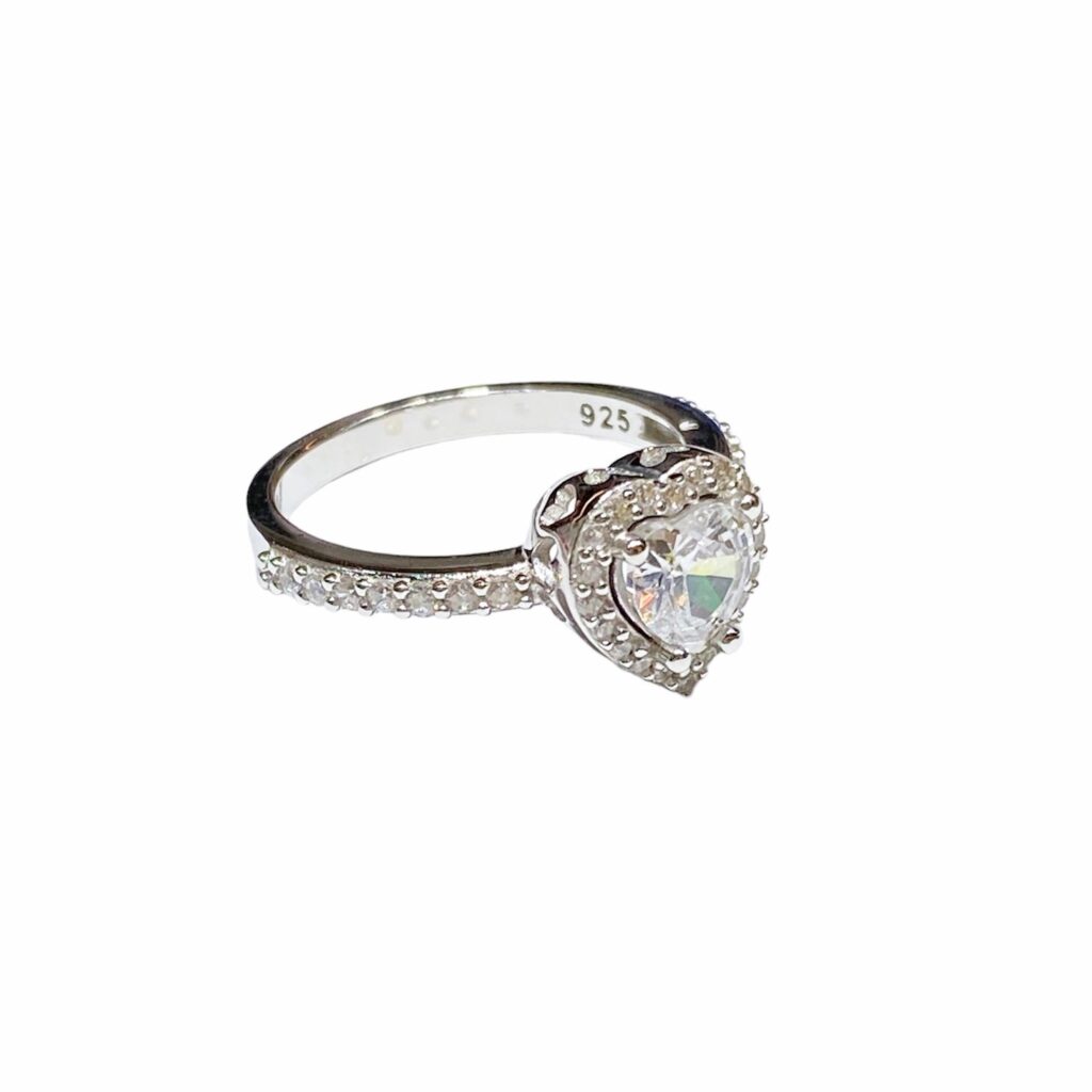 Kalp Gümüş Tektaş Yüzük MY102582