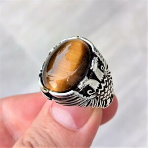 Kaplangözü Taşlı Erkek Gümüş Yüzük MY102072