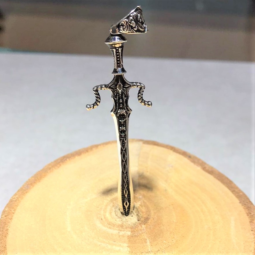 Kılıç Figürlü Erkek Gümüş Kolye MY102307 - Görsel 4