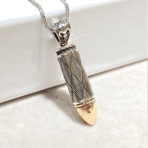 Mermi Motifli Erkek Gümüş Kolye MY102557