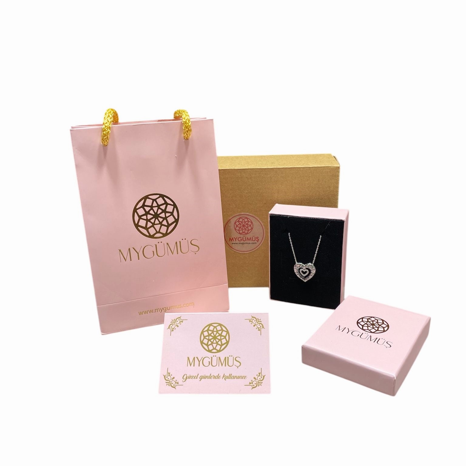 Elmas Efektli Gümüş Kolye Küpe Yüzük 3'lü Set MY101109 - Görsel 6