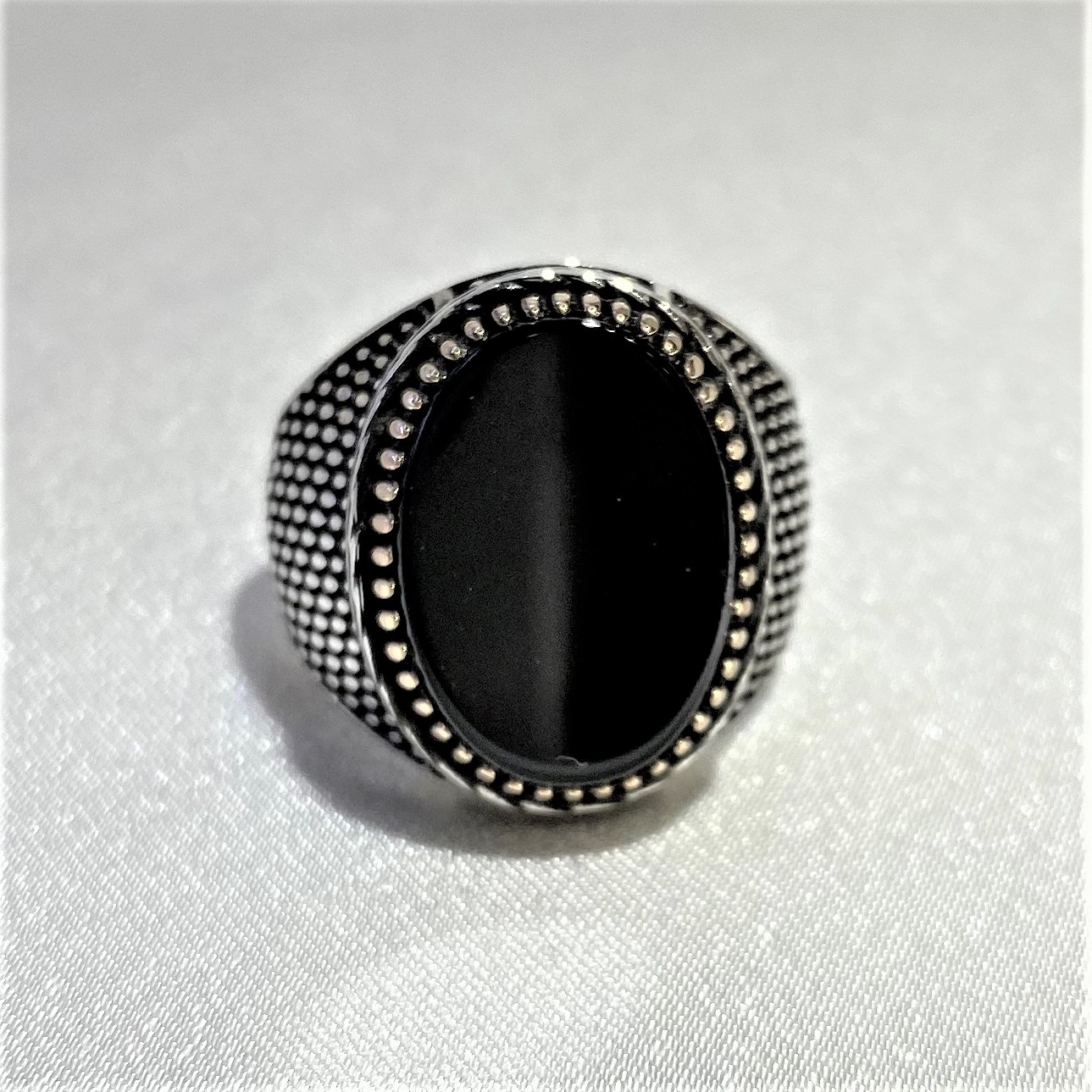 Oniks Taşlı Erkek Gümüş Yüzük MY102464 - Görsel 2