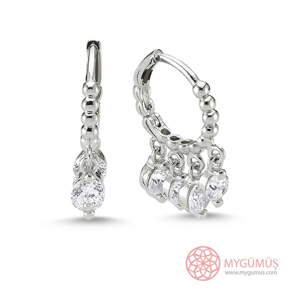 Shakira Tırtıklı Gümüş Küpe MY100106