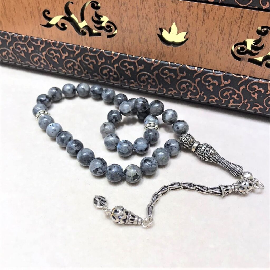 Spektrolit Taşlı Gümüş Tesbih MY102340