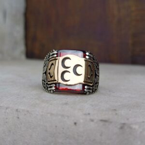 Üç Hilal Erkek Gümüş Yüzük MY101959