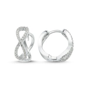 Zirkon Taşlı Sonsuzluk Halka Gümüş Küpe MY111097