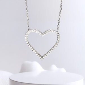 Zirkon Taşlı Zarif Kalp Gümüş Kolye MY102513