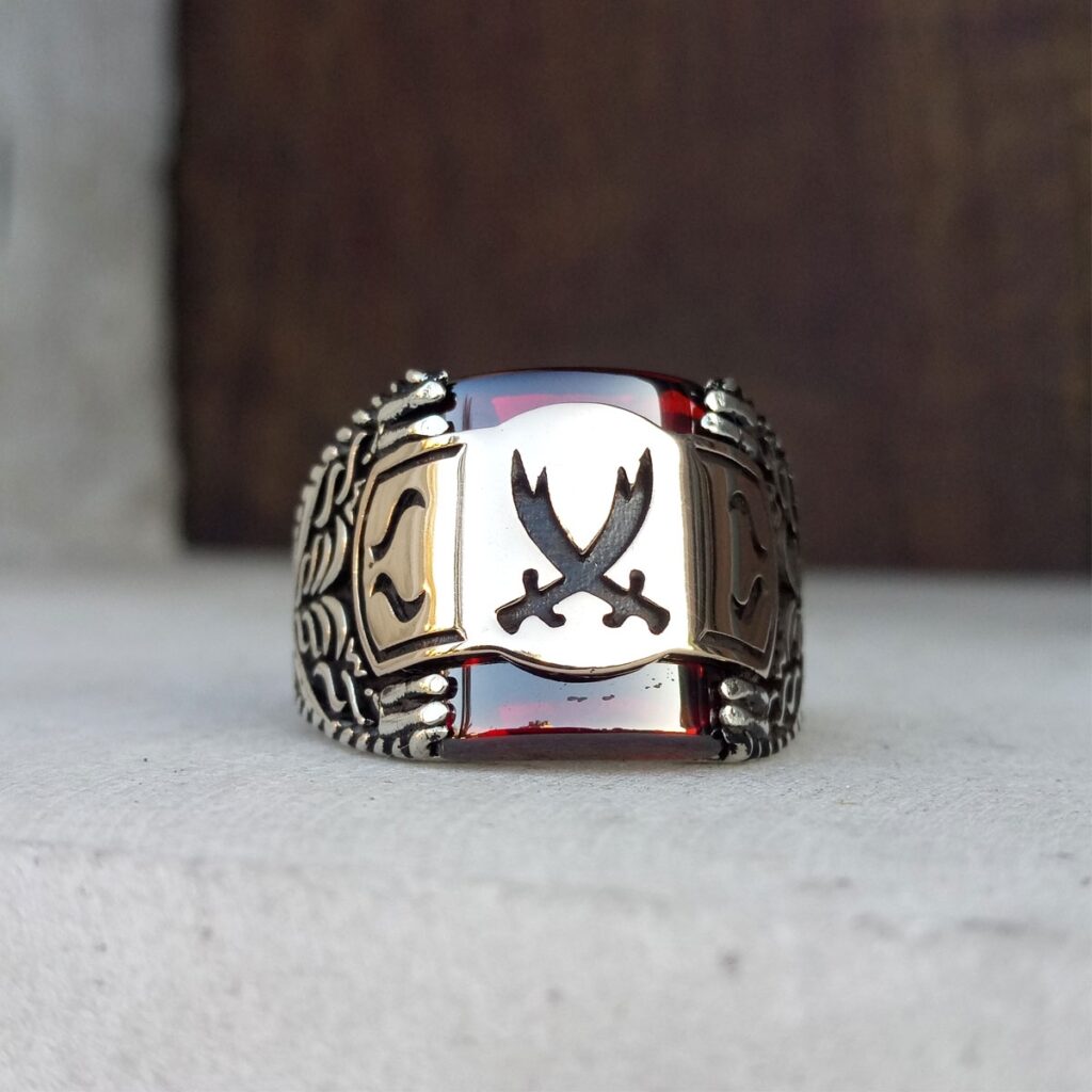 Zülfikar Motifli Erkek Gümüş Yüzük MY101958