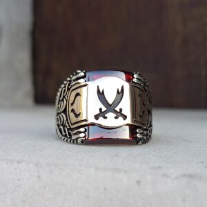 Zülfikar Motifli Erkek Gümüş Yüzük MY101958